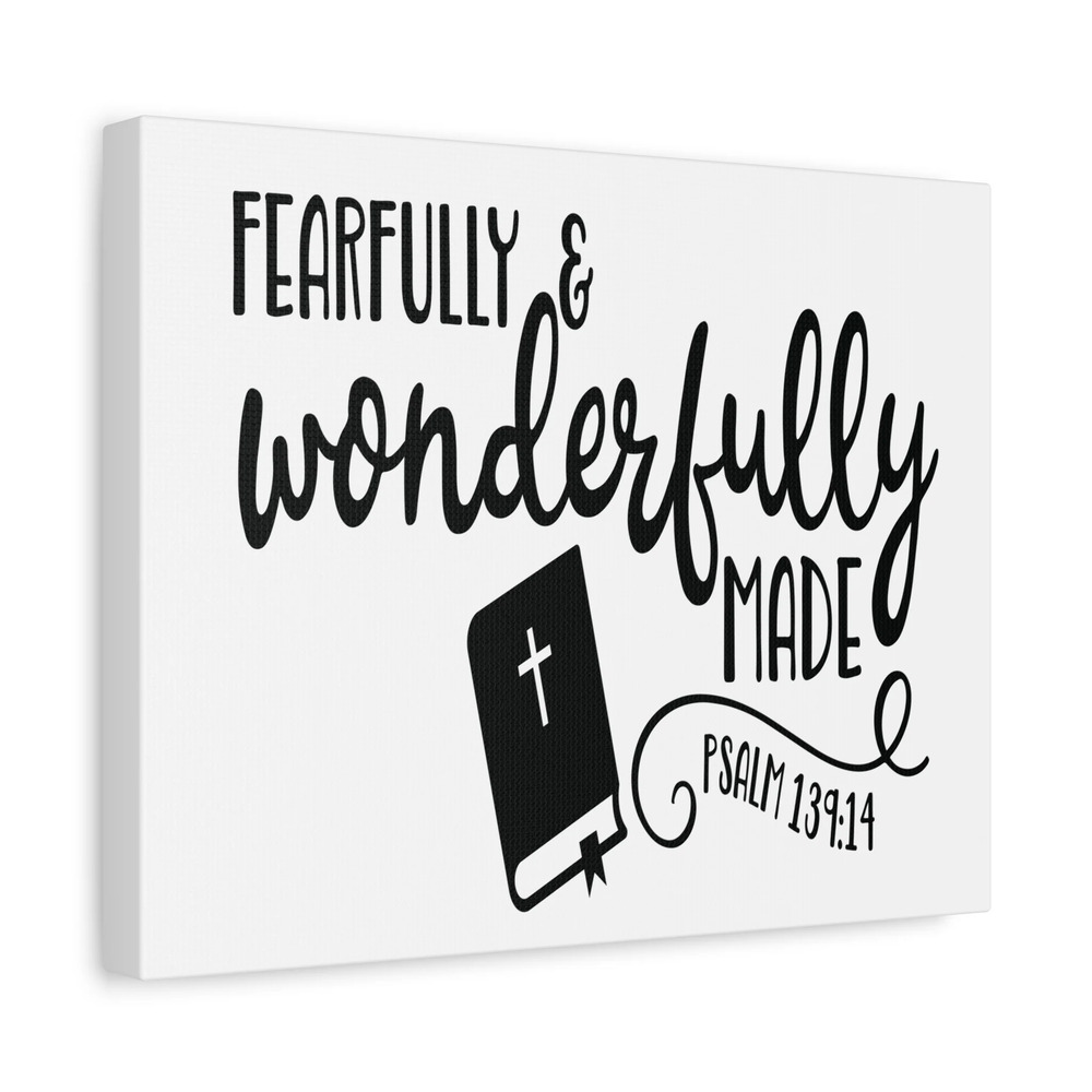 Scripture Canvas Fearfully and Wonderfully Psalm 139:14 Christian Wall Art